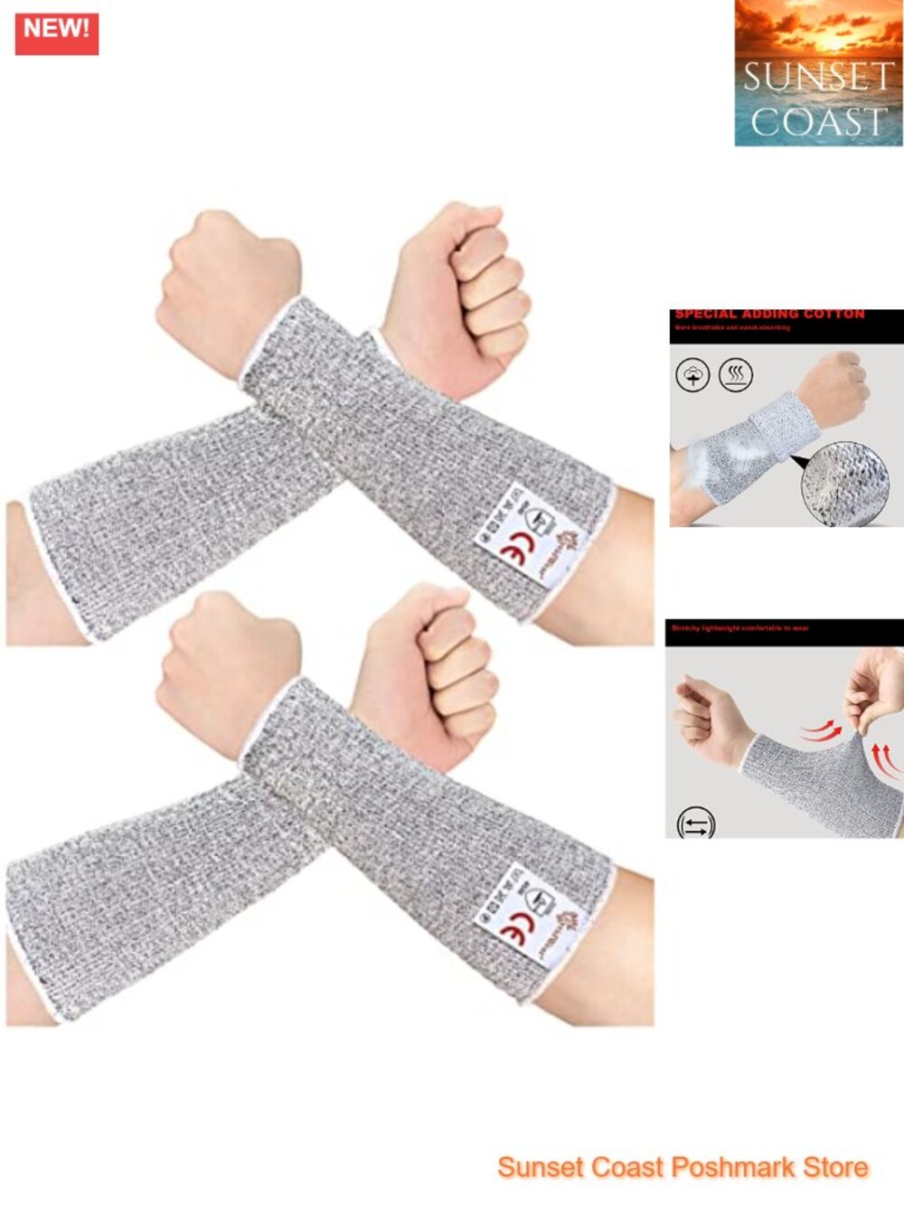 Cut Resistant Arm Sleeves for Thin Skin & Bruising, HPPE Cotton Protective